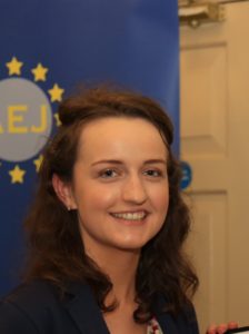 Ambassador Chillcott presents membership to Claire Fox, Mitchelstown, Co Cork, who recently won the European Commission student media award for an article on the EU at the recent Student Media Awards. She is a final year student at UCC.